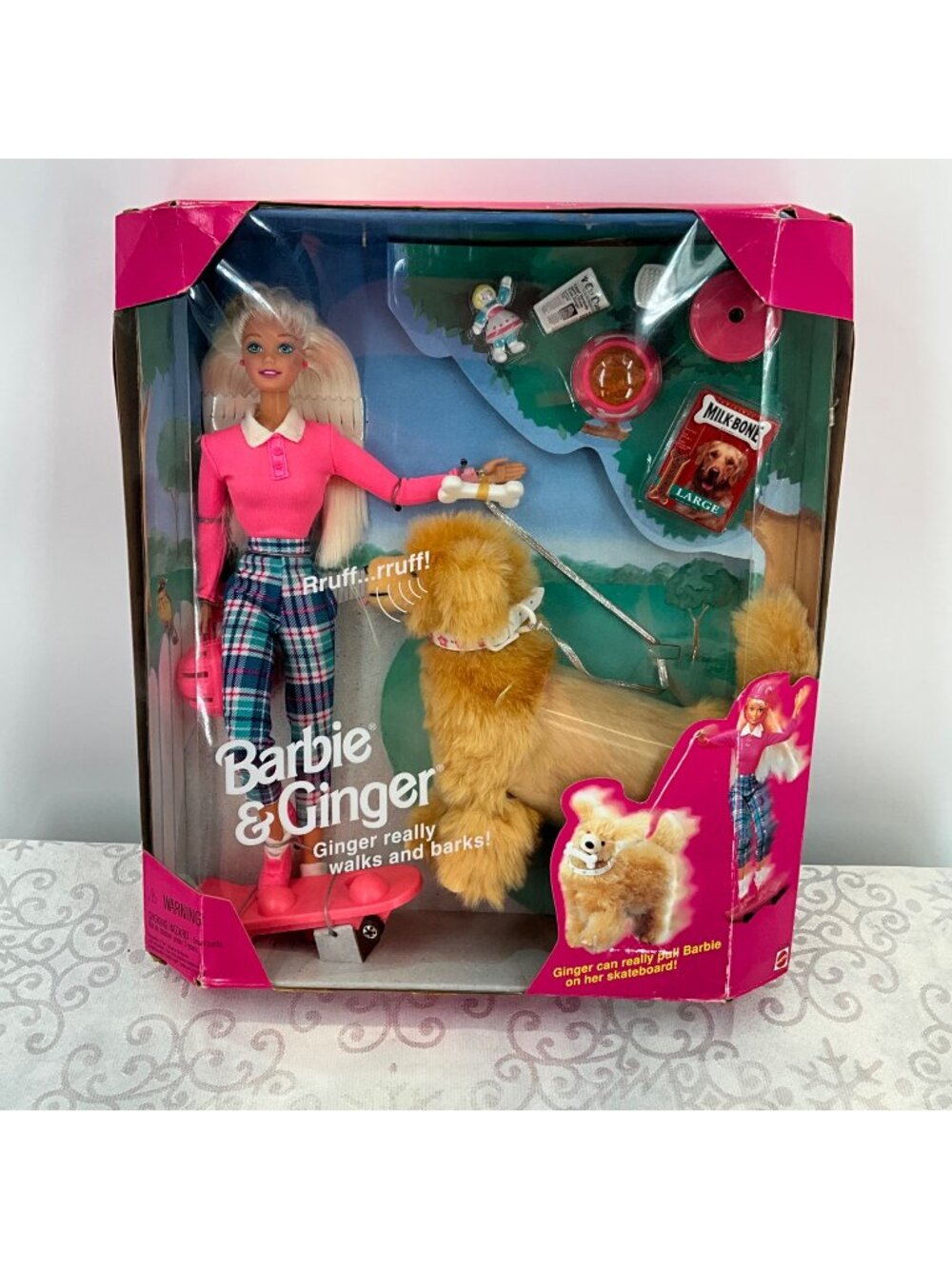 Barbie & Ginger Doll Set 17116 1997 Mattel Interactive Barking Dog